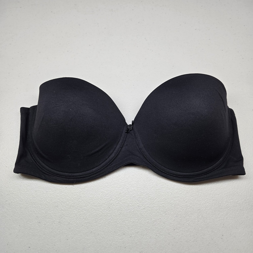 Victoria's Secret Women Bra 36D Black T Shirt Underwired Bow Multi Way READ